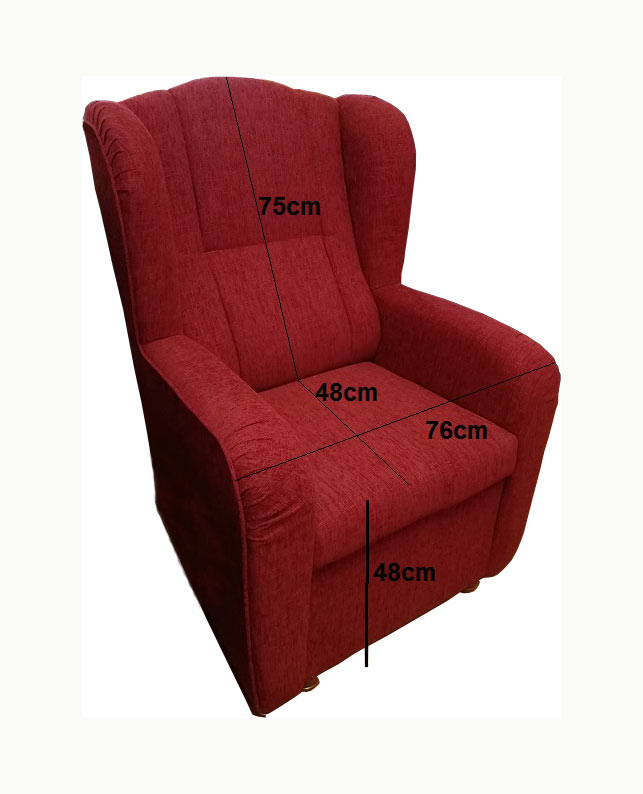 křeslo ušák CI 3 do malých prostor šíře76cm, pro osoby okolo 180cm, potah dle výběru